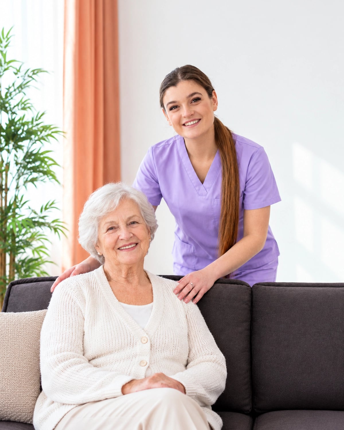 A caregiver listening attentively to a client