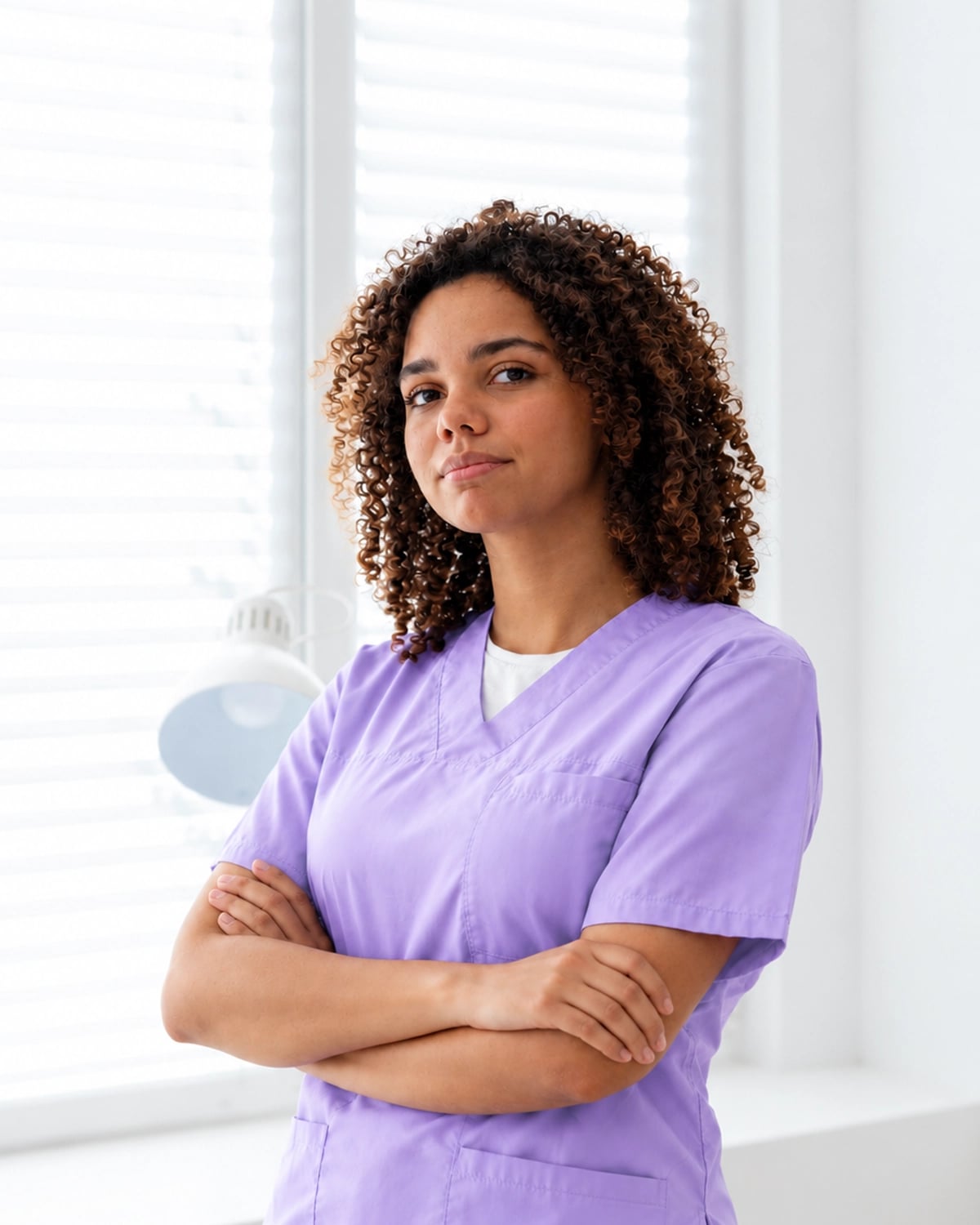A reassuring moment between a caregiver and a family